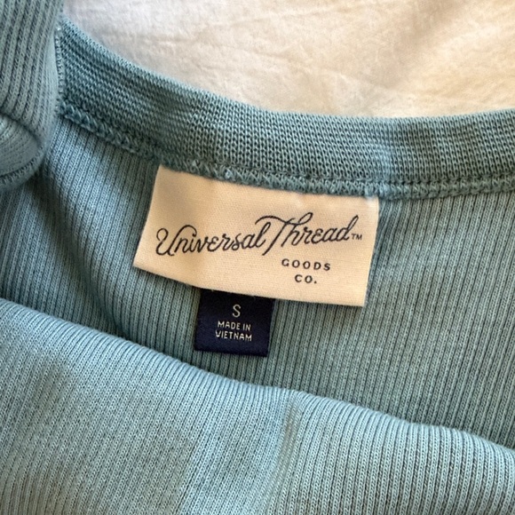 Women's Blue Ribbed Top - Picture 2 of 3